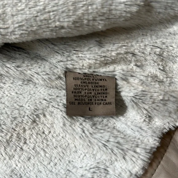 Vegan Leather Faux Fur Lined Moto - Picture 3 of 8